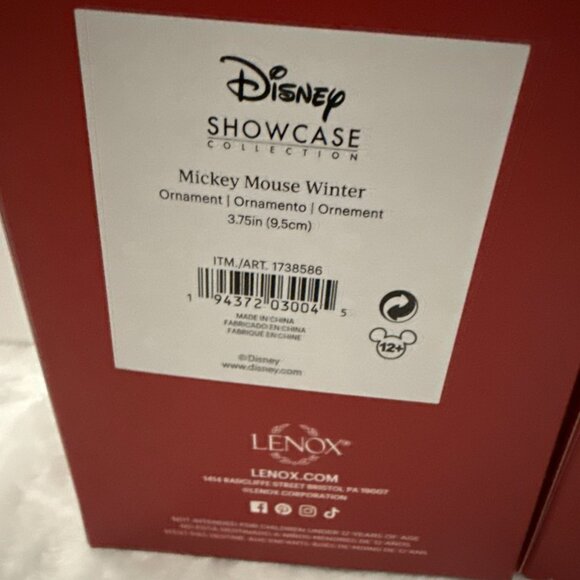 Lenox Disney Mickey and Minnie Mouse 24k Gold Accents Christmas Ornament - Picture 5 of 14